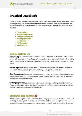 example page 5 from our offline Travel Guide for American Samoa